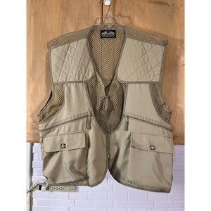 Fieldline Fishing Hunting Vest Mens XL Tan Mesh Back Utility Game Bag Pockets